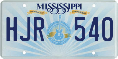 MS license plate HJR540