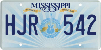 MS license plate HJR542