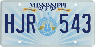 MS license plate HJR543