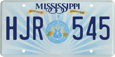 MS license plate HJR545