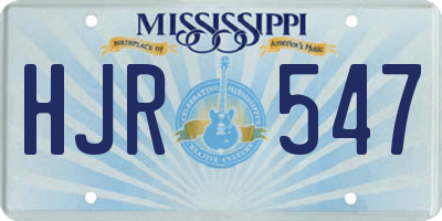 MS license plate HJR547