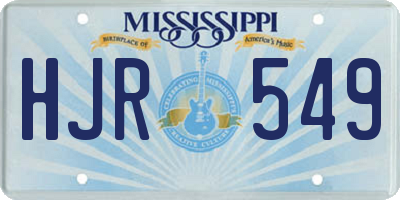 MS license plate HJR549