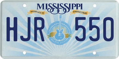 MS license plate HJR550