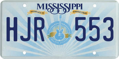 MS license plate HJR553