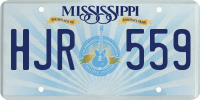 MS license plate HJR559