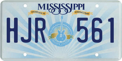 MS license plate HJR561