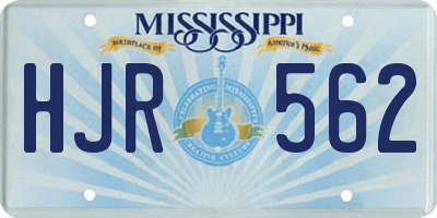 MS license plate HJR562