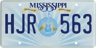 MS license plate HJR563
