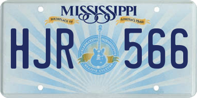 MS license plate HJR566