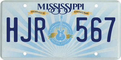 MS license plate HJR567