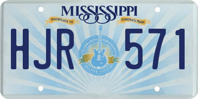MS license plate HJR571