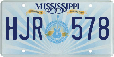 MS license plate HJR578