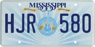 MS license plate HJR580