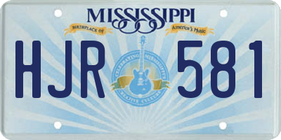 MS license plate HJR581