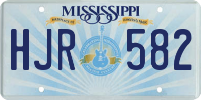 MS license plate HJR582