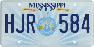MS license plate HJR584