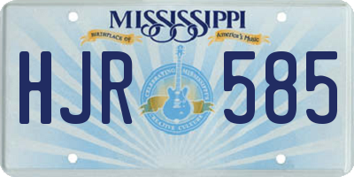 MS license plate HJR585