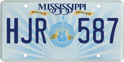 MS license plate HJR587
