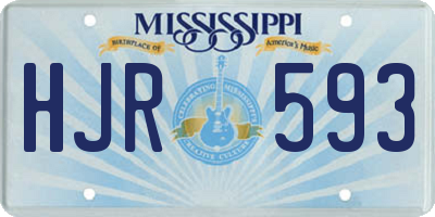 MS license plate HJR593