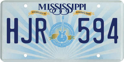 MS license plate HJR594