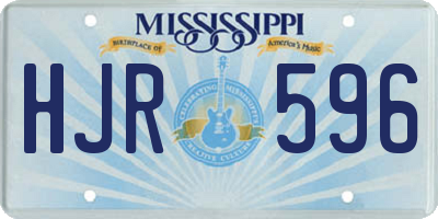 MS license plate HJR596