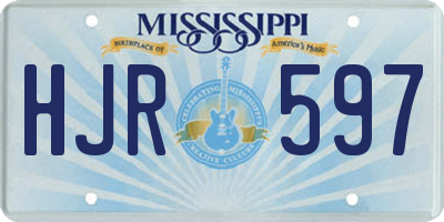MS license plate HJR597