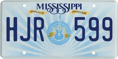 MS license plate HJR599