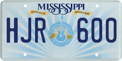 MS license plate HJR600