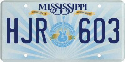 MS license plate HJR603