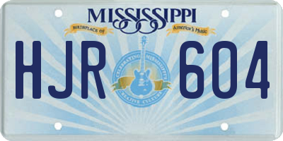 MS license plate HJR604