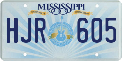 MS license plate HJR605