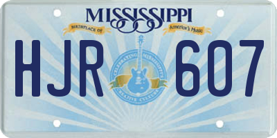 MS license plate HJR607