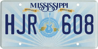 MS license plate HJR608