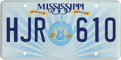 MS license plate HJR610