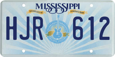 MS license plate HJR612