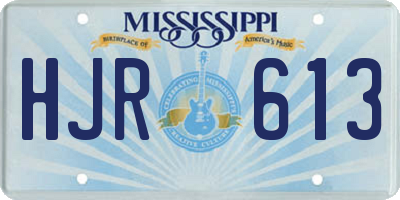 MS license plate HJR613