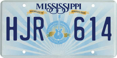 MS license plate HJR614