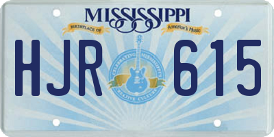 MS license plate HJR615