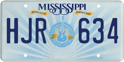 MS license plate HJR634