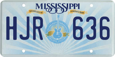 MS license plate HJR636