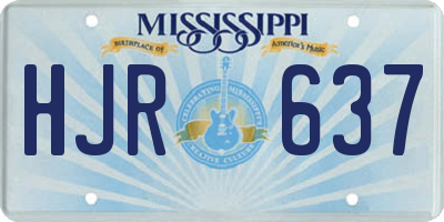 MS license plate HJR637