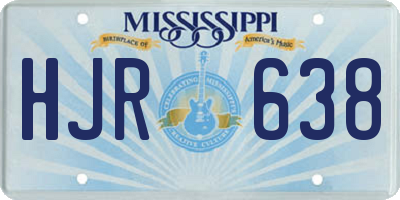 MS license plate HJR638