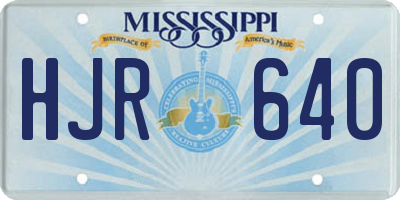 MS license plate HJR640