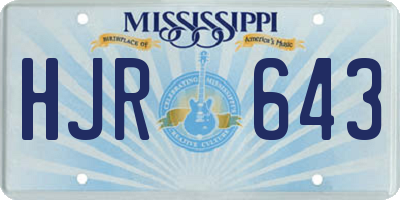 MS license plate HJR643