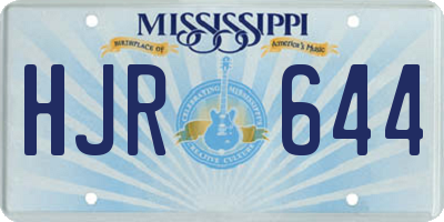 MS license plate HJR644