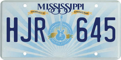 MS license plate HJR645