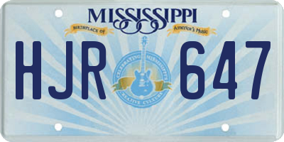 MS license plate HJR647