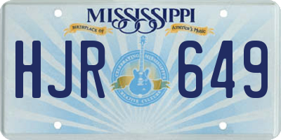MS license plate HJR649