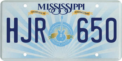 MS license plate HJR650