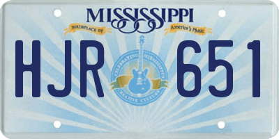 MS license plate HJR651